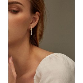 SUFOPE Gold Hoop Earrings for Women Dainty Small Dangle Earrings 14K Gold Plated Earrings Trendy Gold Drop Earrings Minimalism Huggie Earrings Cute Hoop Earrings Jewelry for Gift