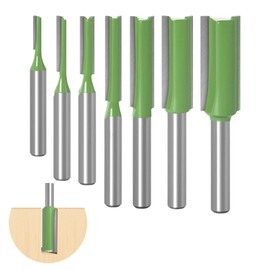 SVUPUE 7 PCS Shank Straight Router Bit Set, 6mm Shank Tungsten Steel Straight Milling Cutter, Woodworking Slotting Router Bits, Straight Cut Router Bits for Wood Cutting, DIY Woodworking