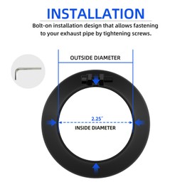 AUTOSAVER88 2.25" Inlet Black Exhaust Tips, 2 1/4 Inch Inlet 3.5in Outlet 12 in Overall Length Stainless Steel Exhaust Tip Powder Coated Finish Tailpipe