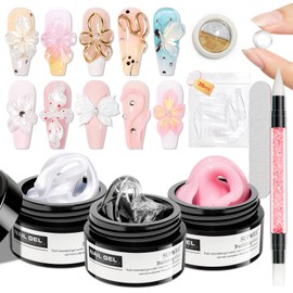SUPWEE Solid Sculpture Builder Gel Non Stick Hand Hard Gel for Nails Multifunctional Solid Builder Gels for Extension Carving Sculpting Beauty Charms for Beignner and Salon DIY 3 Colors 14g