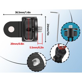 KAPSING 1/4 Inch 360° Rotation Tripod Mount Thread Adapter Camera Accessories Compatible with GoPro Helmet Mount Motorcycle Compatible with Insta 360 x2 x3 and Other Action Cameras