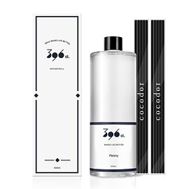 396 st. Reed Diffuser Oil Refill, Peony(Also Known as Lovely Peony), 16.9oz(500ml), 10 Fiber Reed Sticks/Home Fragrance, Scented Oil Refills, Oils for Reed Diffuser, Home Décor