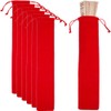 Beebeecraft 8Pcs Flute Storage Bag Velvet Red Drawstring Music Instrument