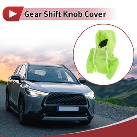 HEROFFIX 1 Pc Gear Shift Knob Cover Stick Shifting Handle Protector Hoodie Style Green Fabric