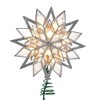 10-Light 8-Point Silver Glitter Capiz Star Tree Topper
