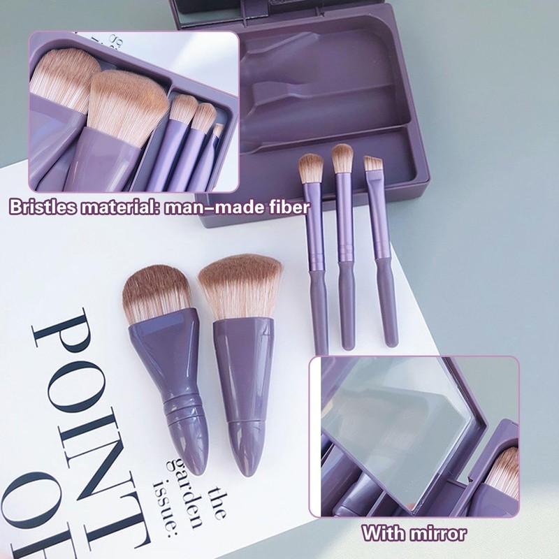 5 Make-Up-Pinsel Und 1 Mini-Aufbewahrungstasche, Make-Up-Pinsel-Set Mit Spiegel, Beauty-Tools, Tragbare