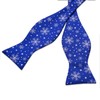 DiBanGu Christmas Bow Ties for Men Royal Blue Snowflake Silk