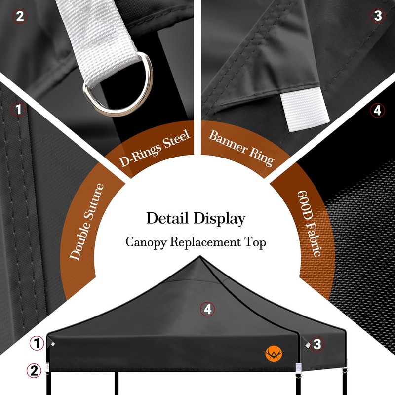 AEVNE 10x10 Canopy Replacement Top - Waterproof 2000mm with UV