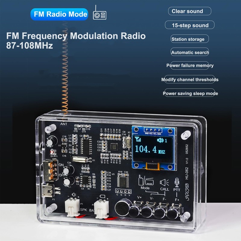DIY Smart Two-Way Walkie-Talkie Radio Kit Soldering Kits, 2 Pack