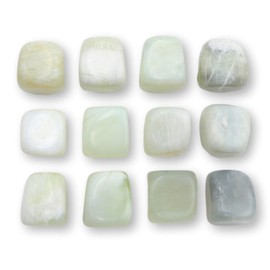 NatureWonders Tumbled Serpentine 12 Healing Stones Crystal Natural Color Finished with Beeswax, Kundalini Awakening; Access to Spiritual History of Earth; Clearing Blocked Energy; Bring Peace & Joy