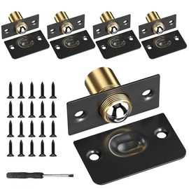 5 Pack Adjustable Ball Latches Silent Ball Catch Using Noise Free Ball Catches Push to Open Roller Catch for Internal Doors Cupboards Cabinets and Wardrobes Including Fixing Screw & Screwdriver