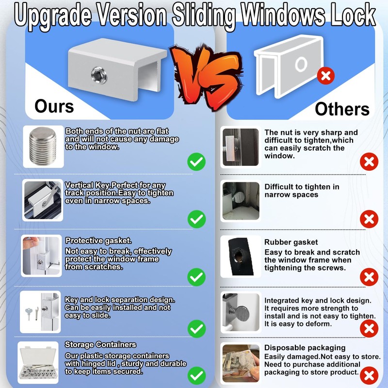 Window Locks for Sliding Windows(10 Sets),Baby Window Safety Locks for