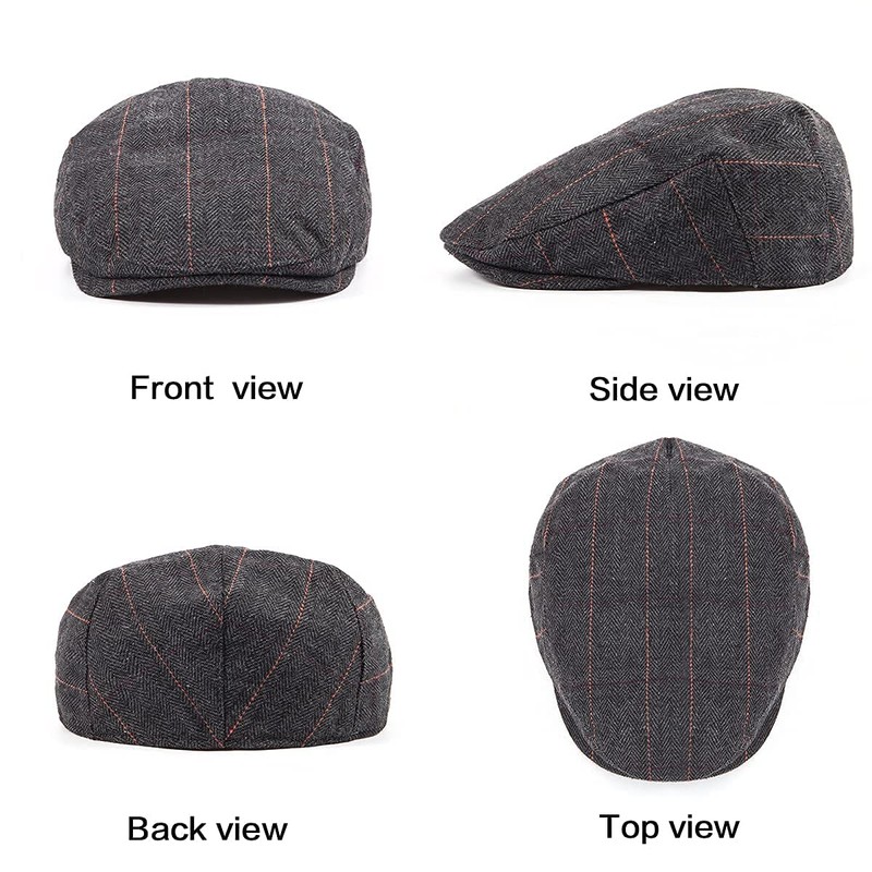 Men's Ivy Gatsby Newsboy Cap - Classic Wool Blend Tweed