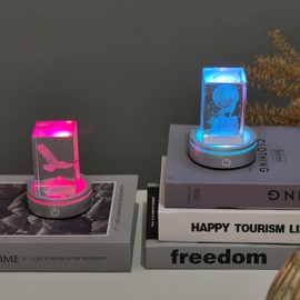 vskikris ‌Museum-Grade Crystal Lighting Base - USB/Battery Touch Control for Window Displays & Wedding Decor set of 4