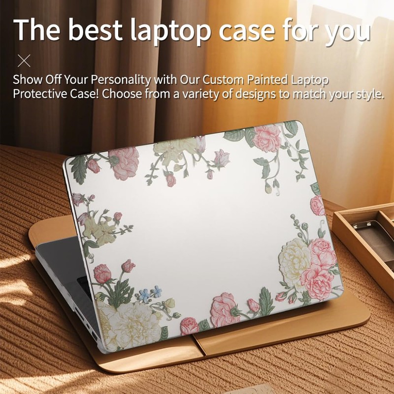 Floral Matte Hard Shell Case for 2026-2021 MacBook Pro 16