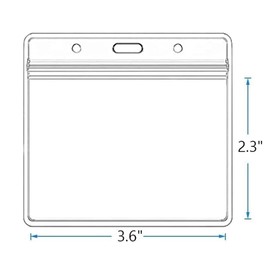 YENGON 5 Pcs Horizontal ID Badge Holder, Premium Clear Plastic ID Holders for Badges, Card Protector Waterproof for Work ID Card (5 Pcs, Horizontal)