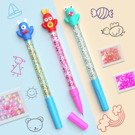 BIFYONF Create Your Kids Fashionable DIY Pens for Children, 3 Sparkly Pens–Perfect Birthday Gifts Ideas for Girls boy 4、5、 6、7、8、9+Year Old Art and handicrafts