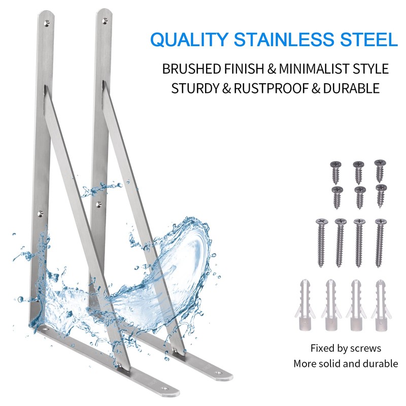 YUMORE Shelf Bracket 20", Max Load: 550lb, Heavy Duty Stainless