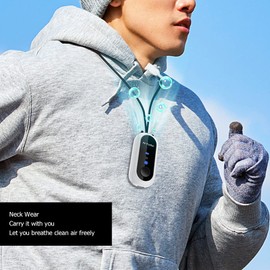 Wearable Air Purifier, USB Charging Air Freshener Adjustable Purification Technology Generator Air Purifier Small Personal Necklace for Indoor Outdoor Bedroom Car