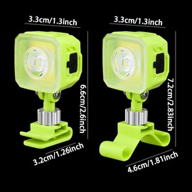 KunHe 4 Pcs Rechargable Green Headlights for Shoes, Outdoor Waterproof LED Flashlight, Accessories for Camping, Cycling, Walking, 5 Light Modes