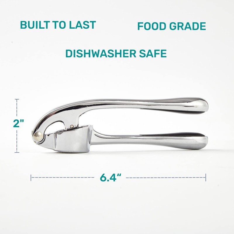 HiramWare Garlic Press, Premium Rust Proof Kitchen Garlic Mincer Crusher