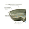Self Draining Soap Dish, Ceramic Drain Soap Holder Waterfall Design