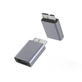 PremiumCord USB-C to USB 3.0 Micro B Female to Male Adapter Super Speed 5Gbps Aluminum Space Grey