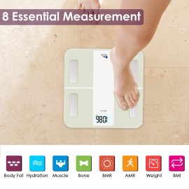 Smart Scale for Body Weight Digital Bathroom Scale 400lb App Health Monitor BMI