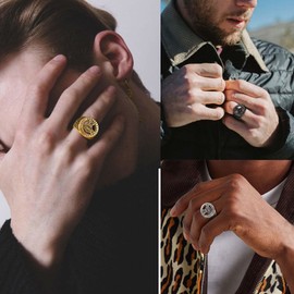 ChainsProMax Stainless Ring Size 14 Thor Mjolnir Viking Amulet Gifts Norse Gifts Large Thumb Rings