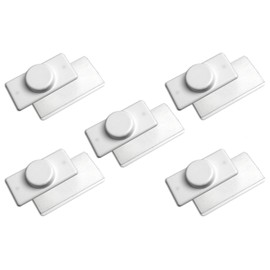 EFIXS Rollomagne Holder – Colour: White – for Magnetic Roller Blind Lower Rails / Weighted Profiles – Pack of 10 = 5 Pairs