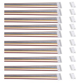 ATNSINC 10PCS JST XH2.54 XH 2.54mm Wirecable Connector 2/3/4/5/6/7/8/9/10 Pin Pitch Male Female Plug Socket 20cm Wire Length 26AWG (10Pin)