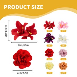 Leogony 12 PCS Flower Hair Clips Set, Beach Seaside Flower Clips for Women Girls