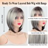 Webshaiy Ready to Go Layered Bob Glueless Wig with Bangs,