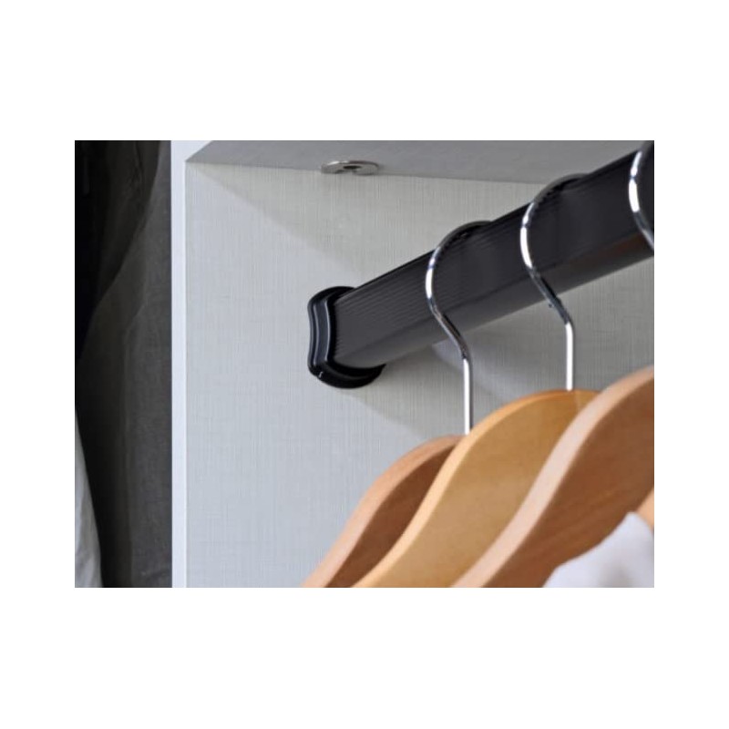 TAG Hardware Wardrobe Closet Rod Concave Shape with End Supports