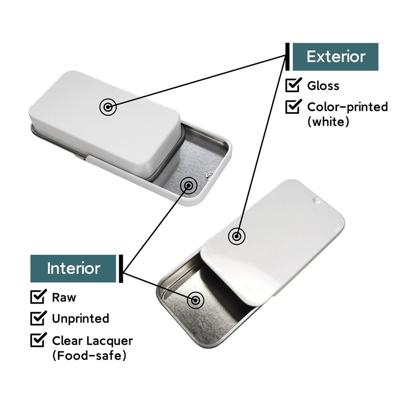 Cubic Ape Slide Top Tin Containers for Lip Balm, Solid