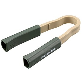 Captain Stag UG-3294 Outdoor BBQ Tongs, Split Chopsticks Tongs, Made in Japan, Olive x Beige, 2.4 x 0.7 x 4.5 inches (62 x 18 x 115 mm)
