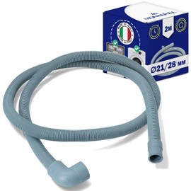 Washing Machine and Dishwasher Waste Water Hose 2 m Diameter 21/28 mm with Original Code C00054869 for Indesit 482000022642 for Whirlpool - Made in Italy - Guarantee 10 Years MONTERAL