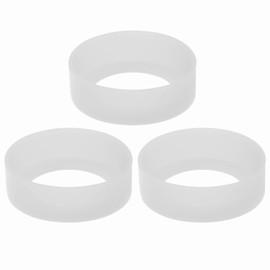 ONLYKXY 3pcs 6cm Silicon Protective Cup Mat Sleeve Heat-Resistant Bottle Holder Rubber Coaster Tumblers Protector Base Pad Non-Slip Bottom Cover Ring Accessories for Thermos Cup (Clear)