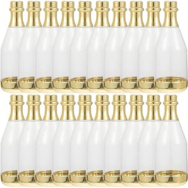 20PCS Mini Bottles Candy Bottle Container Plastic Clear Bottles Bulk Favors for Shower Wedding Box Gold