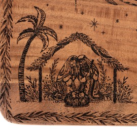 DEMDACO Christmas Journey Nativity Scene Natural Brown 23 x 8 x 2.5 Inch Acacia Wood Faith Religious Decorative Entertaining Holiday Décor Rectangular Charcuterie Engraved Serving Board, Glory