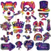 30 Pcs Neon Photo Booth Props, Fluorescent Glasses Hats Crowns