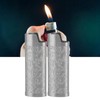 2 Pcs Lighter Case Zinc Alloy Vintage Floral Stamped Classical