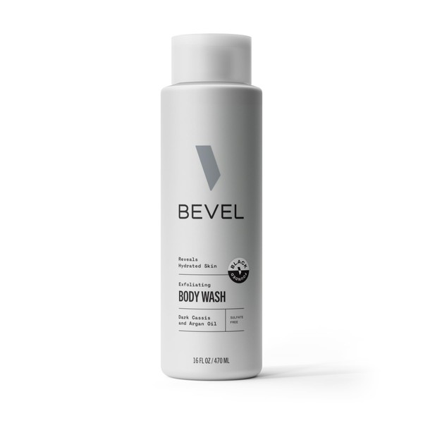 Bevel Moisturizing Body Wash for Men - Dark Cassis Scent with Charcoal and Argan Oil, 16 Oz (Packaging May Vary)