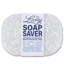 Soap Savers for Bar Soap & Shampoo Bar Holder, American Made by Luxiny, Lifts Soap in Soap Dishes & Shower Soap Holders – Bars & Soap Lasts Longer - Made from Plant Based Material (Ice Crystal)