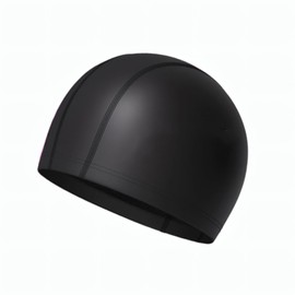 Badekappe Bademütze PU Beschichtet Weiche Badehaube Ohrenschutz Schwimmhaube wasserdicht Schwimmkappe Bequem, Langlebig & Hochelastisch für Damen und Herren Beim Schwimmen (Schwarz)