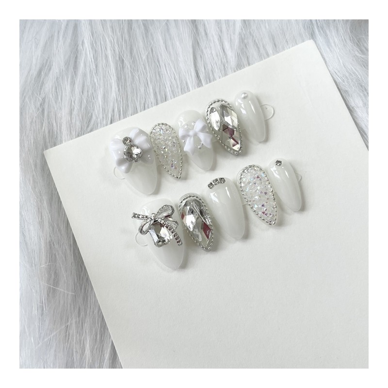 Pixie Full Stone Handmade Nail Tips - Clear ver /