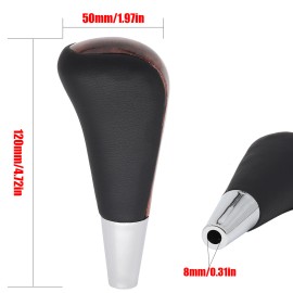 For Toyota Hilux Harrier Fortuner Leather Wood Grain Automatic Gear Shift Knob.