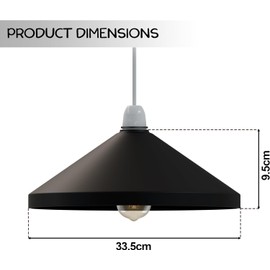 LEDSone White Metal Ceiling Lamp Shade Easy Fit Light Pendant Modern Ceiling Lighting Shade for Bedroom Office Restaurant Industrial Replacement Light Shade Ceiling Pendant (Cone Shade Pack 1)