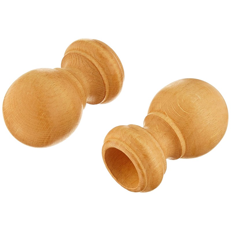 Gardinia Ball 2 x End Piece Wood Beech for Curtain