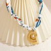 Vanesseva Scarf Necklace with Shell Charm - Bandana Choker for
